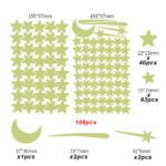 Autocollants muraux étoiles de lune lumineux pour chambre d'enfant, décor de chambre à coucher, lueur dans la terre sombre, autocollants muraux noctilumineux, décor de maison 17
