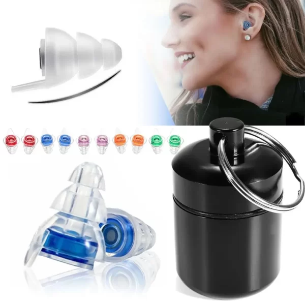 Bouchons d'oreille en silicone souple réutilisables, protection d'oreille, musique professionnelle, réduction du bruit, sommeil, DJ, bandes de bar, sport, 1 paire 1