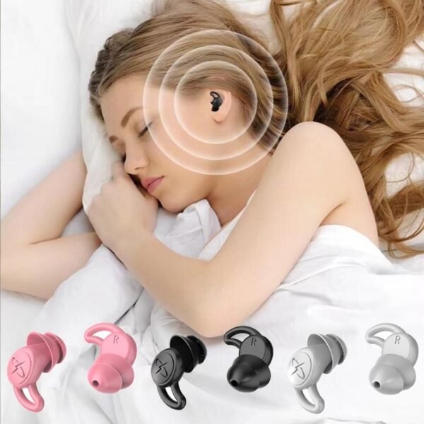 Bouchons d’oreille en Silicone, isolation phonique, Protection Anti-bruit pour voyage, étude, réduction du bruit, natation, étanche 1