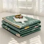 Kit de Polymères d'Été en Latex à Fleurs, Drapeau de Refroidissement, Coussin de Lit et Taie d'Oreiller, pour Couchage Froid, Respirant et Pliable 4