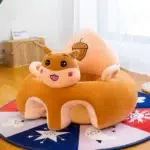 Juste de canapé de dessin animé mignon pour nouveau-né, apprendre à s'asseoir, chaise d'alimentation, étui pour enfants, peau de canapé pour bébé, sans coton 19