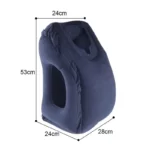 Oreiller de voyage gonflable en PVC, appui-tête Portable, coussin de soutien du menton pour avion, voiture, bureau, sieste 6