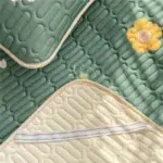 Kit de Polymères d'Été en Latex à Fleurs, Drapeau de Refroidissement, Coussin de Lit et Taie d'Oreiller, pour Couchage Froid, Respirant et Pliable 5