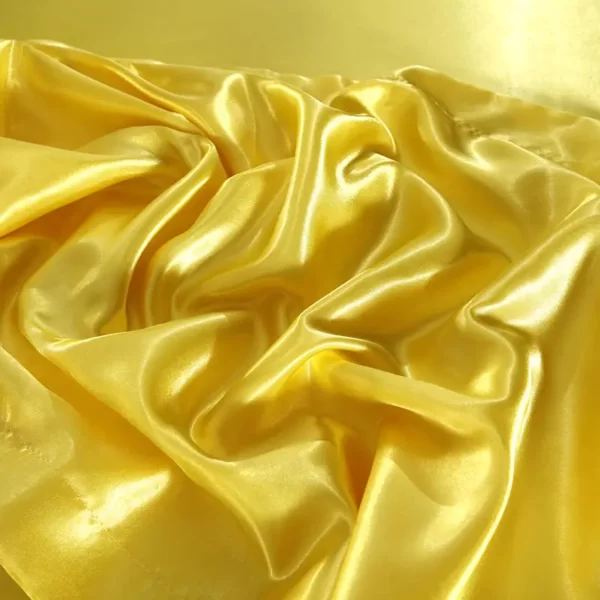 Bonenjoy – drap de lit en Satin de Polyester teint, drap plat de couleur jaune, Queen Size, sabanas, cama 90, 1 pièce 4