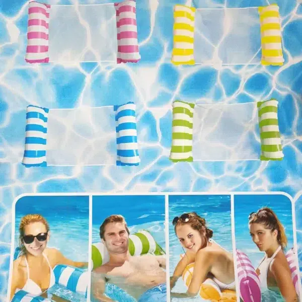 Hamac gonflable à eau avec dossier flottant, chaise de pont supérieur à proximité flottante, canapé-lit pliable pour fête à la piscine, été 12