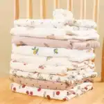 80X65cm Carrés De Mousseline Bébé Couverture de Bébé Nouveau-Né Couches Literie Coton Poussette Couvertures Bébés Accessoires Bébé Sieste Couverture 1