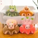 Juste de canapé de dessin animé mignon pour nouveau-né, apprendre à s'asseoir, chaise d'alimentation, étui pour enfants, peau de canapé pour bébé, sans coton 1