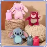 Bouteille d'eau chaude en peluche Disney Turo CAN o Stitch, chauffe-mains Anime, remplissage d'eau douce HI, cadeau de jouets de Noël, Kawaii 1