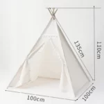 Tente tipi portable pour enfants, tipi inftalk l, maison pour fille, cabane pour garçon, décoration de tentes, tapis, lumières LED 8