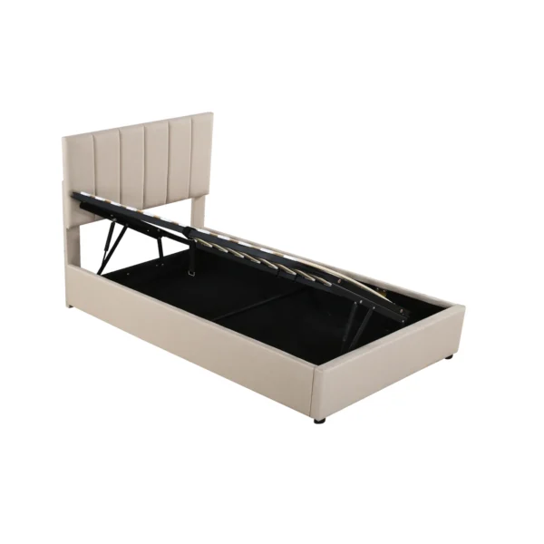 Lit avec sommier à ressorts 90x200 cm, lit simple avec cadre à lattes, lit de rangement pour chambre à coucher, sans matelas 14