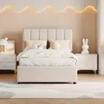 Lit avec sommier à ressorts 90x200 cm, lit simple avec cadre à lattes, lit de rangement pour chambre à coucher, sans matelas 8