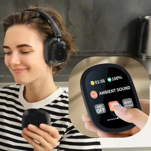 Siindoo JH-ANC930Plus casque sans fil hybride, casque antibruit actif avec écran LED à commande tactile multi-magnétique 20